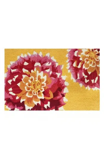 R16 Home Heirloom Dahlia Doormat In Yellow Multi