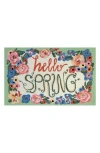 R16 Home Hello Spring Doormat In Green/ Multi