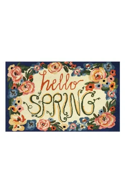 R16 Home Hello Spring Doormat In Navy/multi