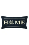 R16 Home Home Ship Wheel Accent Pillow In Indigo White