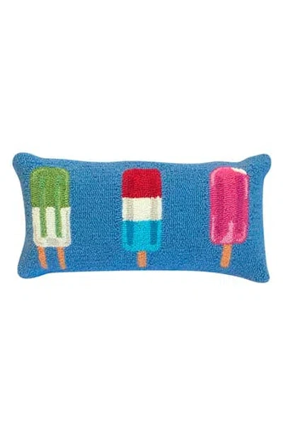 R16 Home Ice Pop Indoor/outdoor Throw Pillow In Blue/white