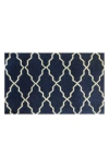 R16 Home Lattice Door Mat In Dark Blue White