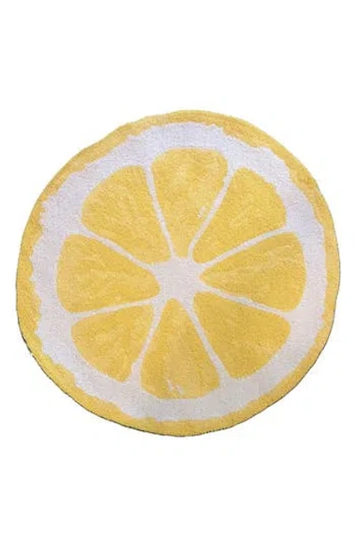 R16 Home Lemon Round Rug In Yellow/ White