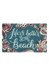 R16 Home Life's A Beach Looped Door Mat In Blue