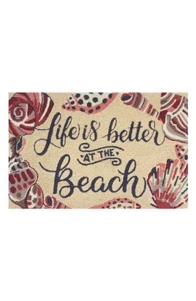 R16 Home Life's A Beach Looped Door Mat In White