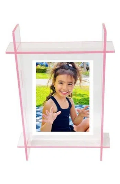 R16 Home Lucite Frame In Neon Pink/ Clear
