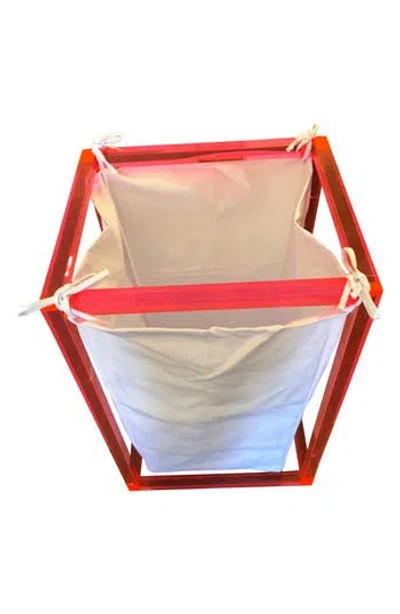 R16 Home Lucite Hamper In Hot Pink