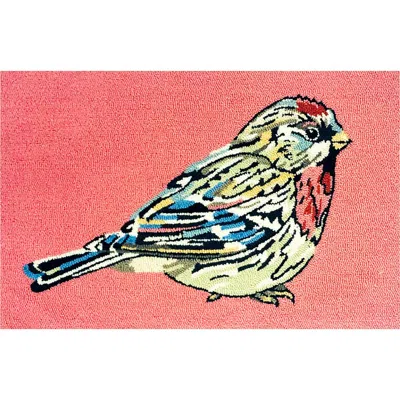 R16 Home Luna Bird Indoor/outdoor Doormat In Coral Multi