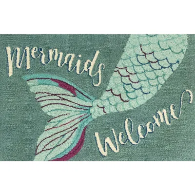 R16 Home Mermaids Welcome Doormat In Aqua