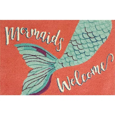 R16 Home Mermaids Welcome Doormat In Coral
