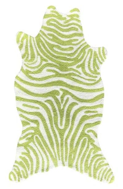 R16 Home Mini Zebra Lime Indoor Rug In Green