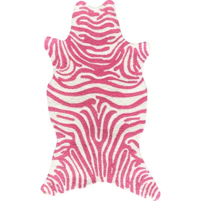 R16 Home Mini Zebra Pink Indoor Rug In Pink/ White