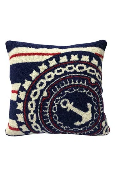 R16 Home Nautical Anchor Indoor/outdoor Throw Pillow In Blue