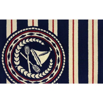 R16 Home Nautical Boat Oars Doormat In Blue Red White