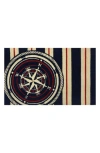 R16 Home Nautical Compass Doormat In Blue Red White