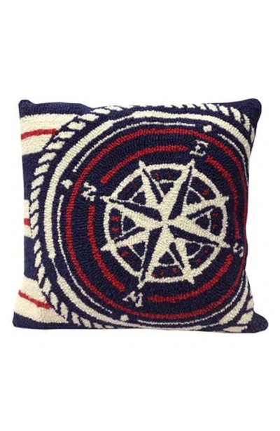 R16 Home Nautical Compass Throw Pillow In Multi