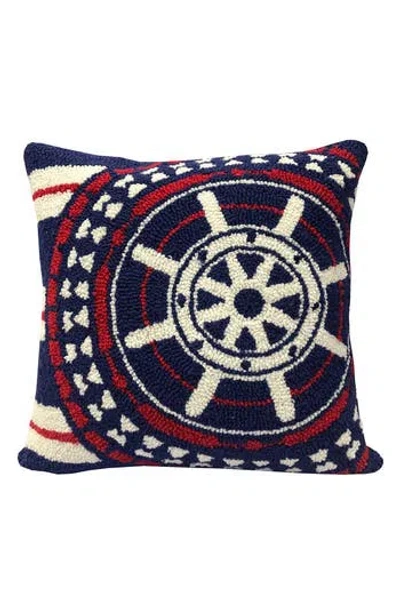R16 Home Nautical Wheel Indoor/outdoor Throw Pillow In Multi