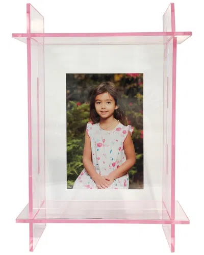 R16 Home Neon Pink Lucite 5x7 Frame In Multi