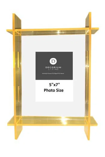 R16 Home Neon Yellow Lucite 5" X 7" Frame In Neon Yllw/ Clear