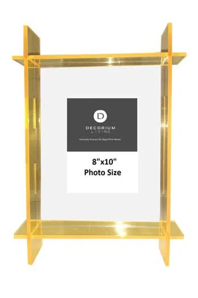 R16 Home Neon Yellow Lucite 8" X 10" Frame In Neon Yllw/ Clear