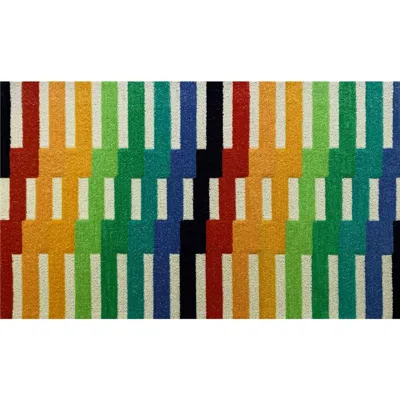R16 Home Offset Rainbow Zigzag Indoor/outdoor Doormat