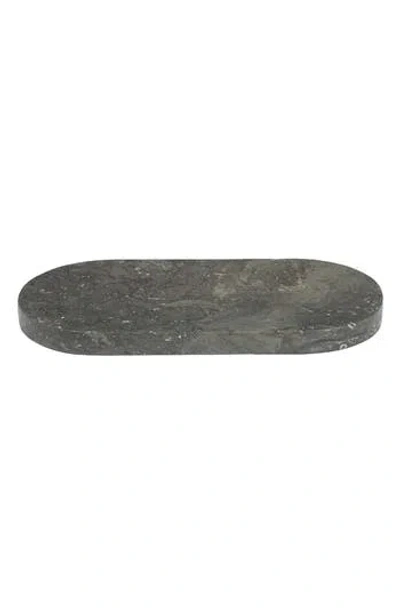 R16 Home Oval Marble Decorative Tray In Grey