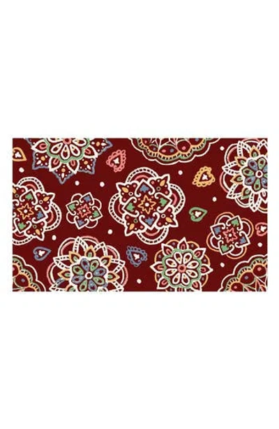R16 Home Patricia Ultramarine Doormat In Red Multi