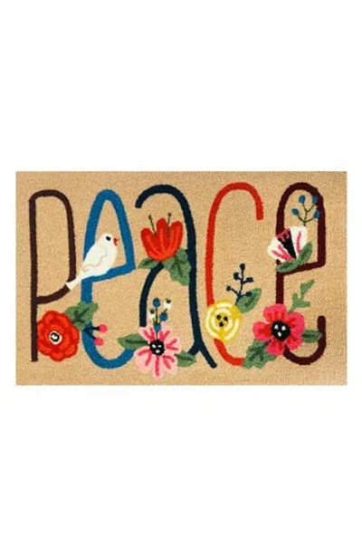R16 Home Peace Indoor/outdoor Doormat In Tan Multi