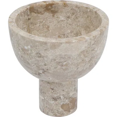 R16 Home Round Marble Pedestal Bowl In Cream