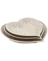 R16 Home Set Of 3 Heart Plates In Gold