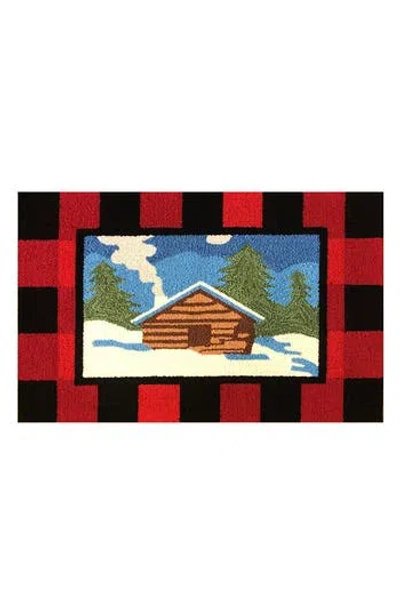 R16 Home Snowy Cabin Plaid Doormat In Multi