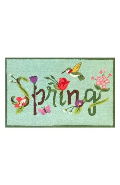 R16 Home Spring Bloom Doormat In Aqua/green