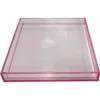 R16 Home Square Lucite Tray In Pink