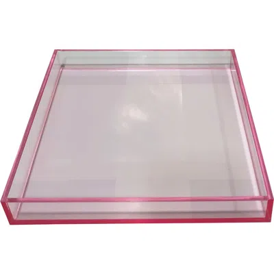 R16 Home Square Lucite Tray In Pink