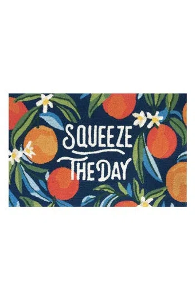 R16 Home Squeeze The Day Door Mat In Indigo Multi