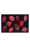 R16 Home Strawberry Toss Door Mat In Indigo Red