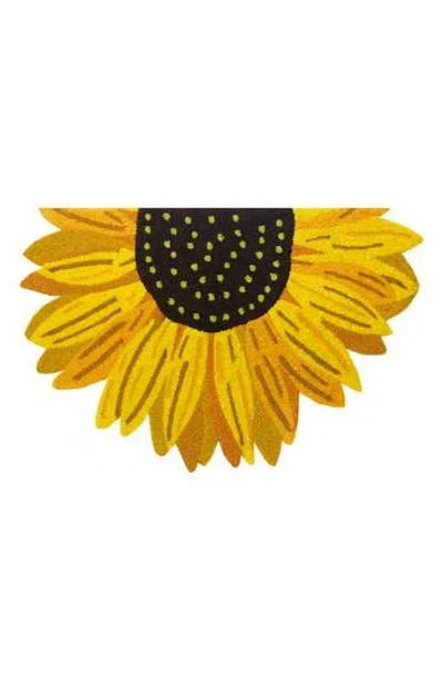 R16 Home Sunflower Slice Doormat In Yellow Multi