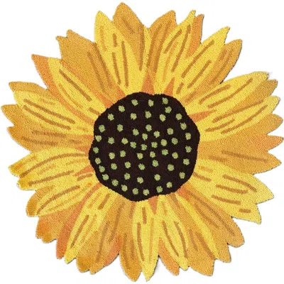 R16 Home Sunflower Slice Indoor/outdoor Doormat In Yellow Multi