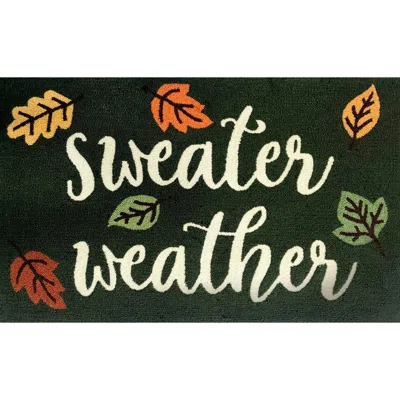 R16 Home Sweater Weather Doormat In Green Multi