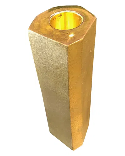 R16 Home Tilted Hexagon Candleholder In Gold