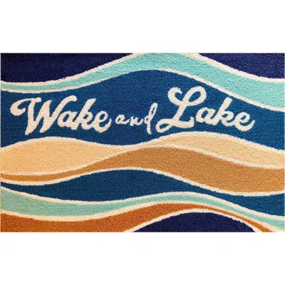 R16 Home Wake & Lake Blue Doormat In Multi