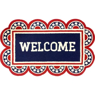 R16 Home Welcome Americana Doormat In Red White Blue