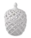 R16 Home White Lidded Jar In Mint