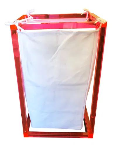R16 Hot Pink Lucite Hamper In Red