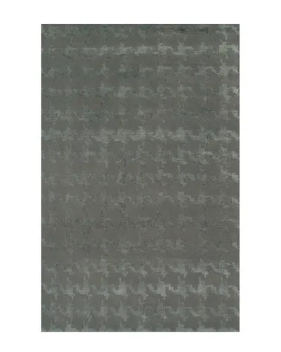 R16 R16 HOUNDSTOOTH HAND-MADE WOOL & SILK CONTEMPORARY RUG