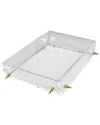 R16 Lucite Large Gold Stud Tray In Clear