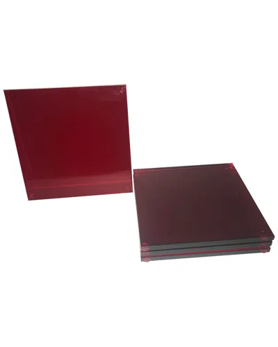 R16 Lucite Red Coaster