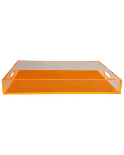 R16 Neon Orange Square Lucite Tray