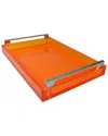 R16 Orange Tray With Silver Handles In Orange