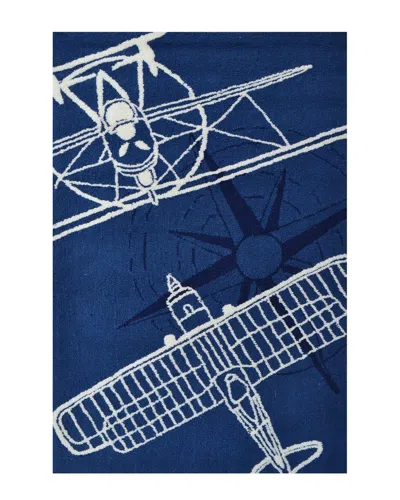 R16 Outline Plane Hand-made Contemporary Rug In Blue